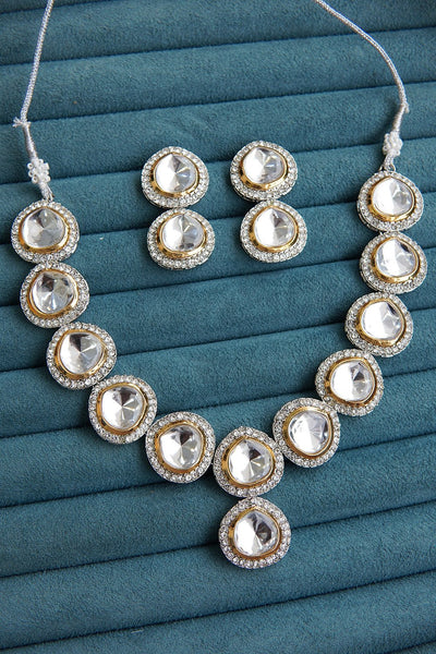 Kundan Cut Indian Necklace Set
