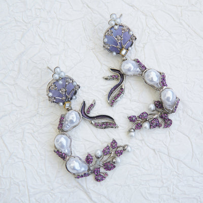Mother Pearl Luxury Enchanted Vine Earrings - RS ZEVARS