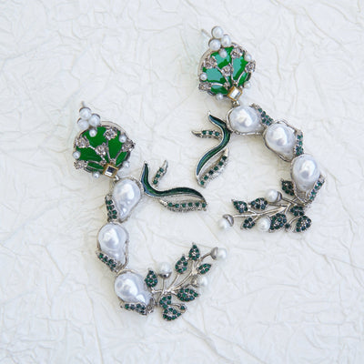 Mother Pearl Luxury Enchanted Vine Earrings - RS ZEVARS