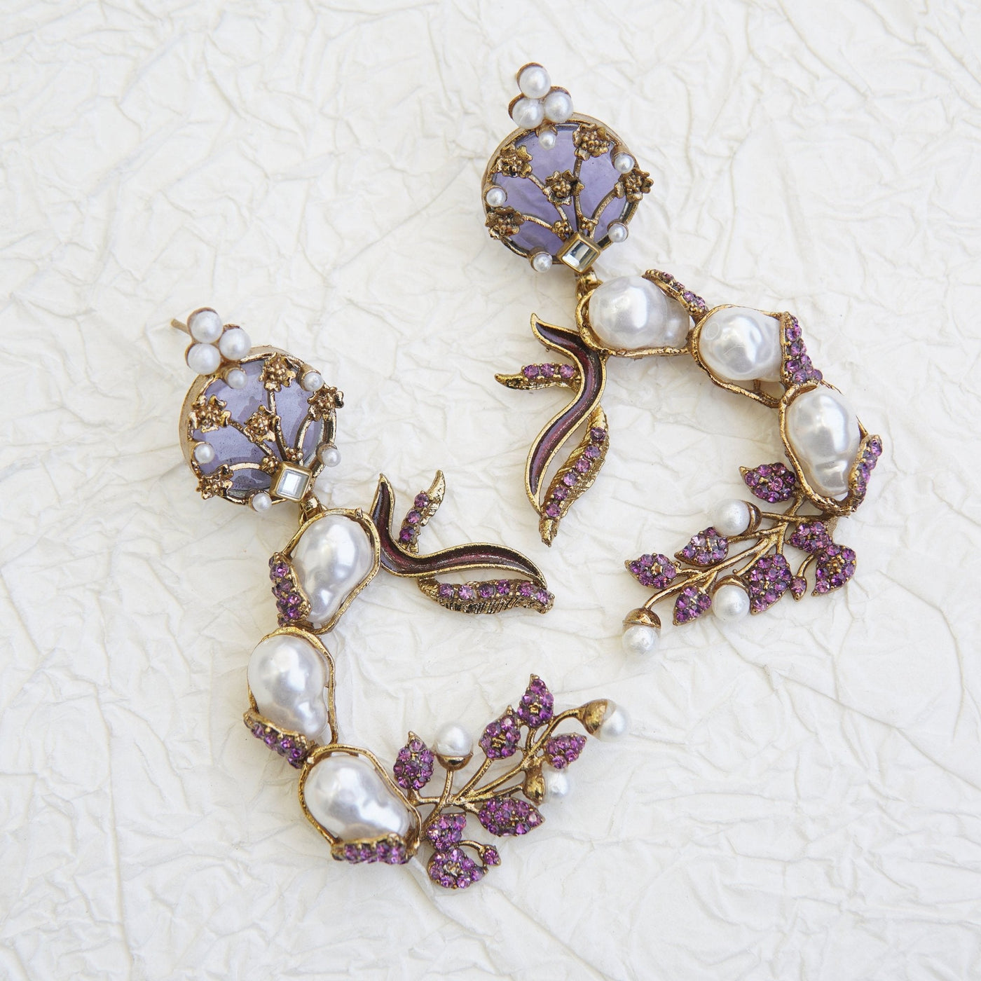 Mother Pearl Luxury Enchanted Vine Earrings - RS ZEVARS