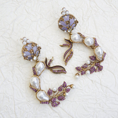 Mother Pearl Luxury Enchanted Vine Earrings - RS ZEVARS