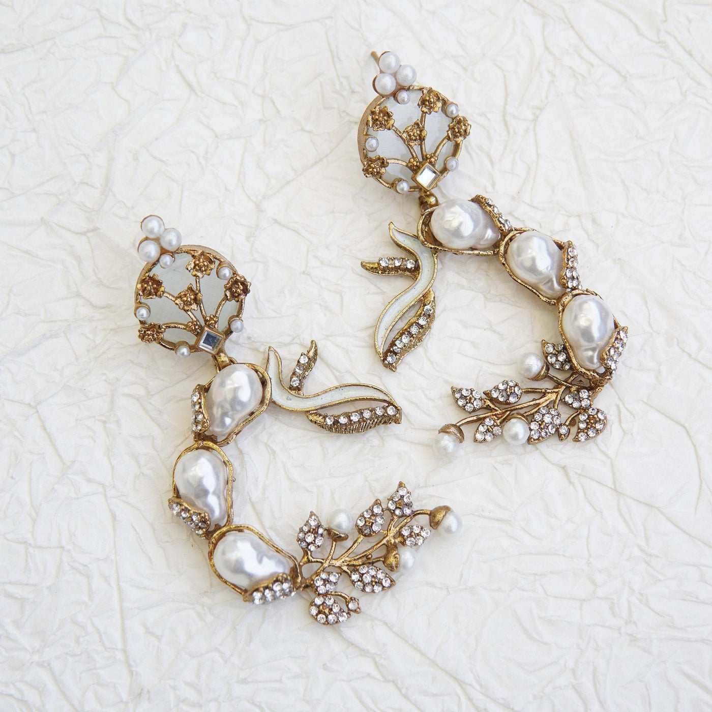 Mother Pearl Luxury Enchanted Vine Earrings - RS ZEVARS