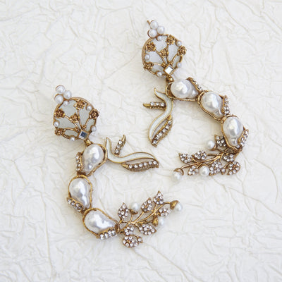 Mother Pearl Luxury Enchanted Vine Earrings - RS ZEVARS