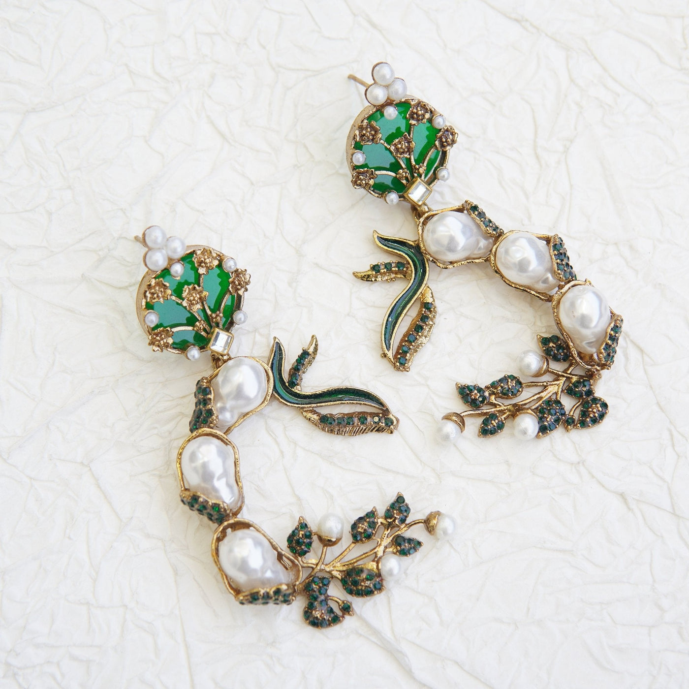 Mother Pearl Luxury Enchanted Vine Earrings - RS ZEVARS