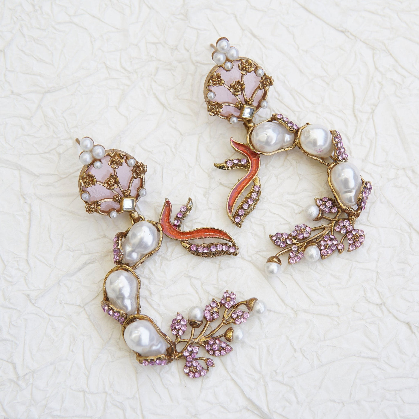Mother Pearl Luxury Enchanted Vine Earrings - RS ZEVARS
