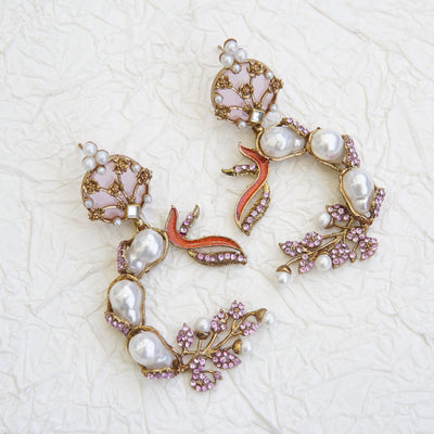 Mother Pearl Luxury Enchanted Vine Earrings - RS ZEVARS