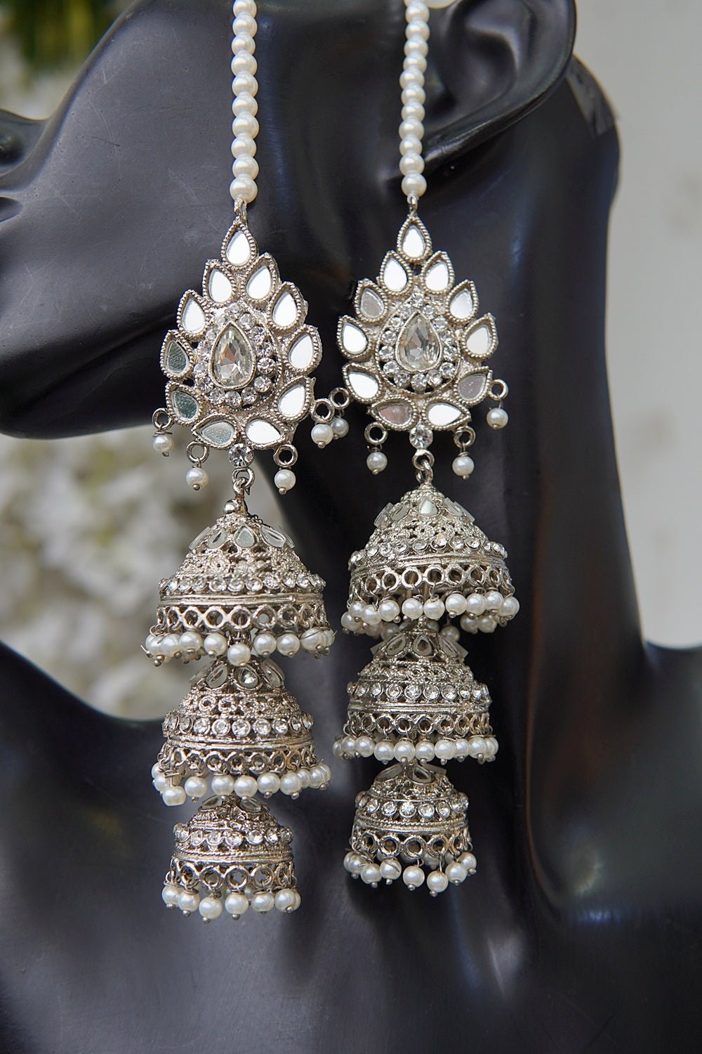 NoorVelvet Triple Step Jhumka - RS ZEVARS