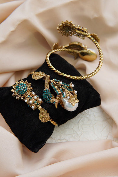 Peacock Harmony Statement Cuff Bracelet - RS ZEVARS