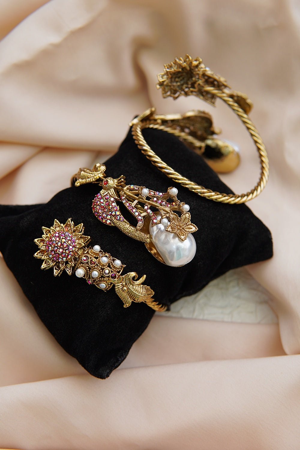 Peacock Harmony Statement Cuff Bracelet - RS ZEVARS