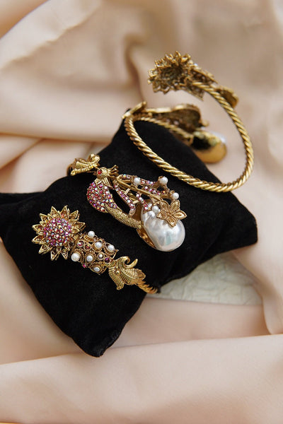 Peacock Harmony Statement Cuff Bracelet - RS ZEVARS