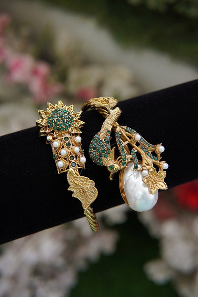 Peacock Turkish Statement Cuff Bracelet