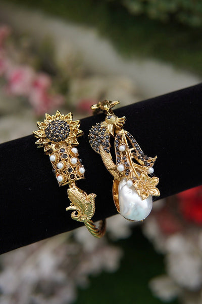 Peacock Turkish Statement Cuff Bracelet