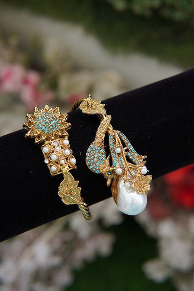 Peacock Turkish Statement Cuff Bracelet