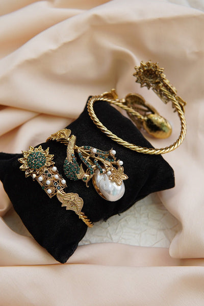 Peacock Harmony Statement Cuff Bracelet - RS ZEVARS