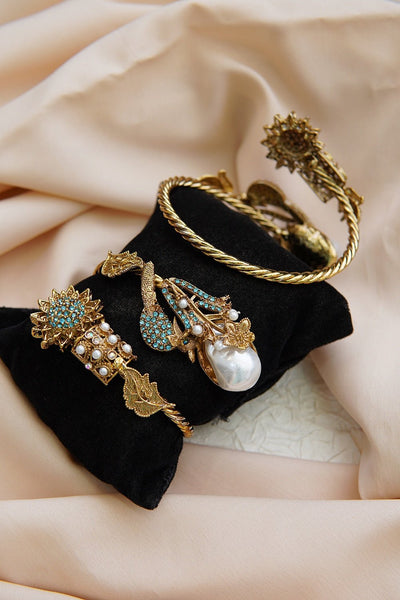 Peacock Harmony Statement Cuff Bracelet - RS ZEVARS