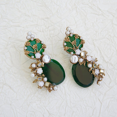 Regal Bloom Opulence Earrings - RS ZEVARS