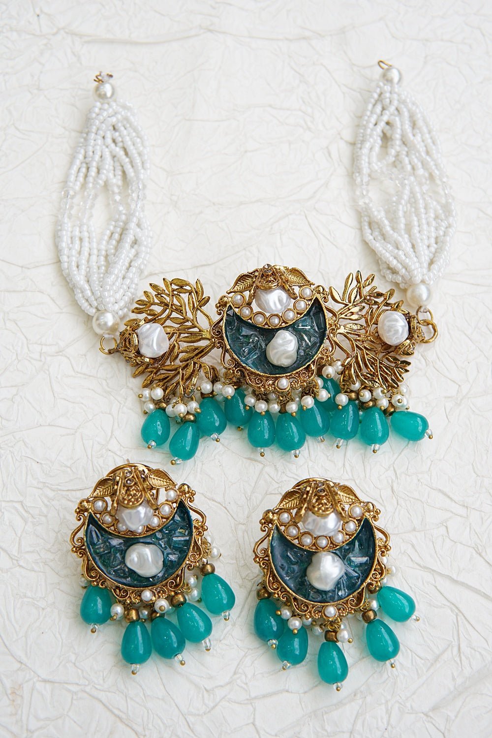 Royal Mother Pearl Choker Set - RS ZEVARS