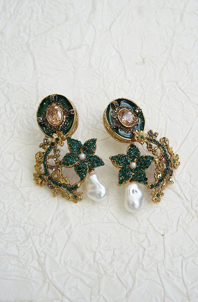 Turkish Antique Royal Dangle Earrings - RS ZEVARS