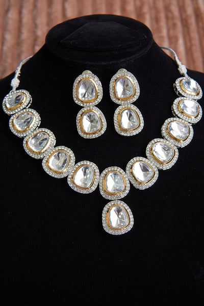Two-Tone kundan Necklace Set